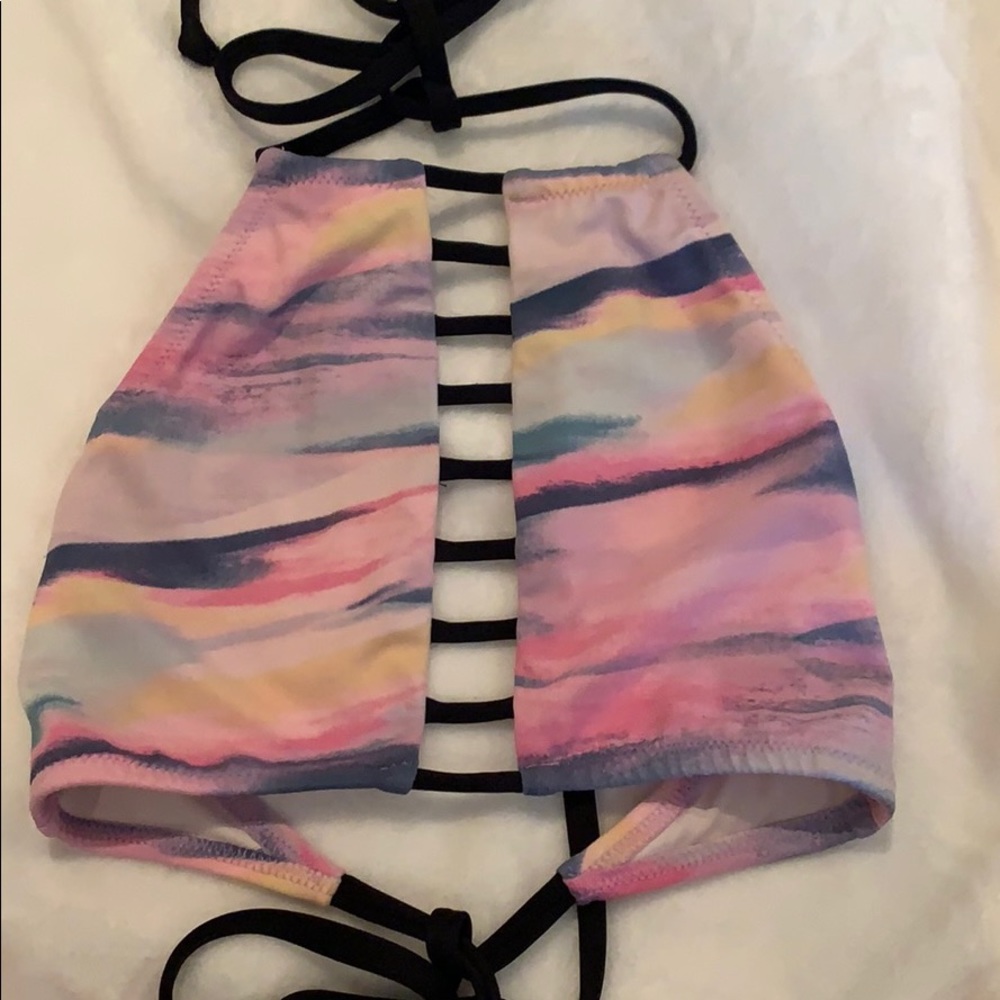 VS pink watercolor bikini top